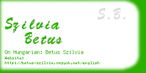szilvia betus business card